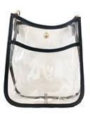 Ahdorned Black Trim Clear Mini Messenger Stadium Bag